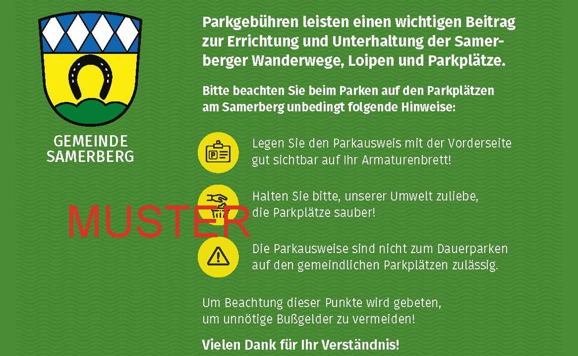 Parkausweis gelb ab April 2025 - Rückseite