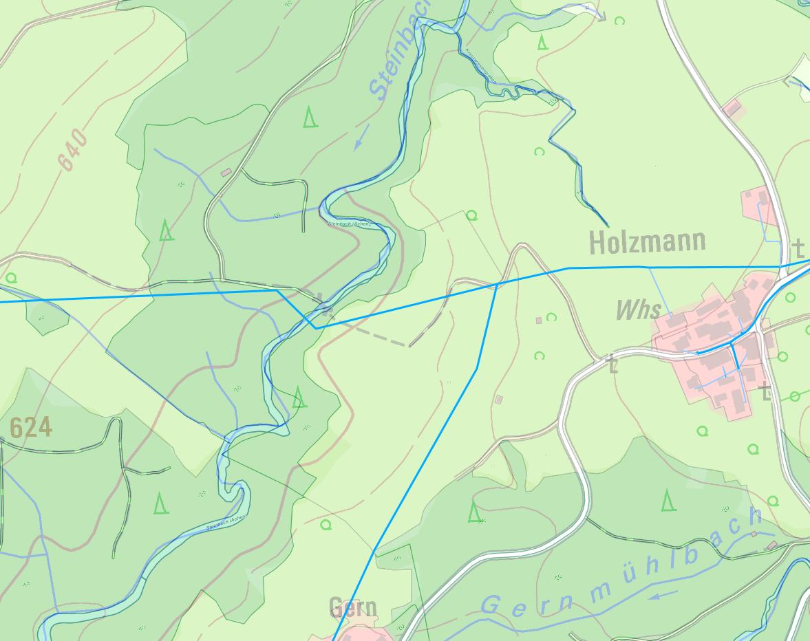 Luftbild Wasserleitung nahe Holzmann