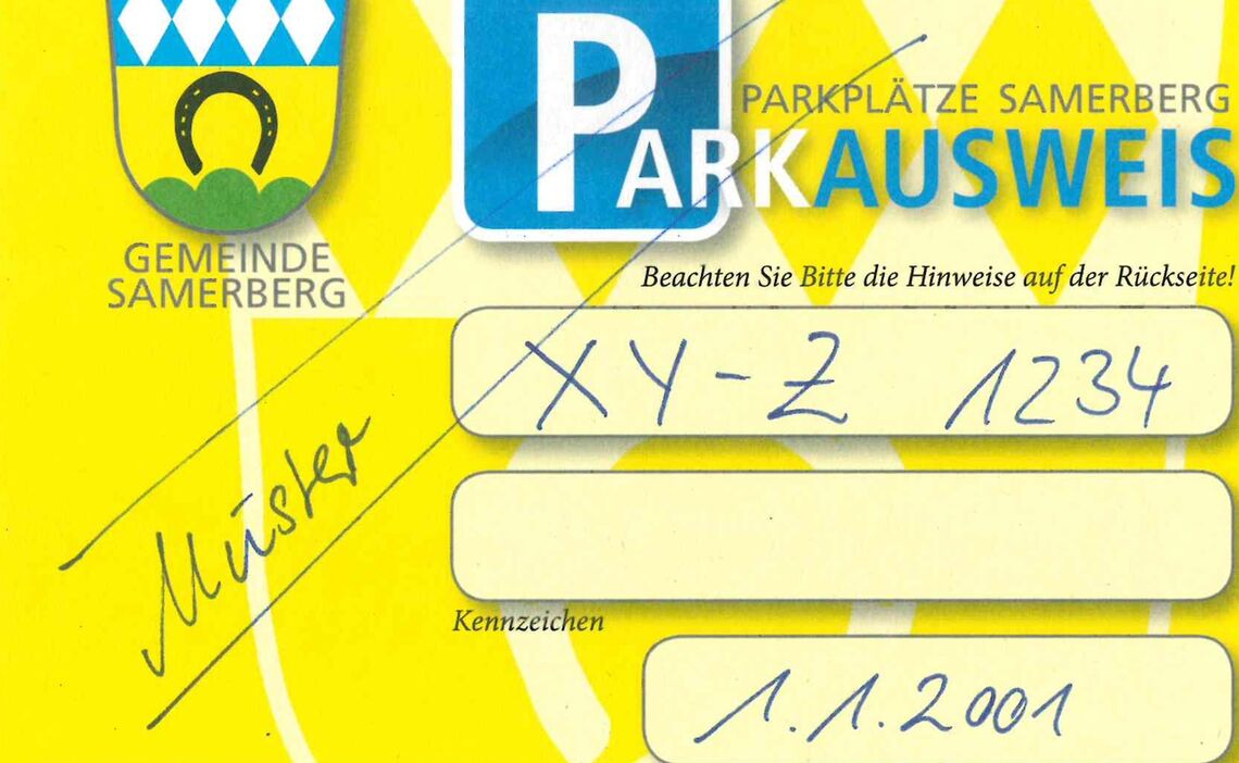 Jahresparkausweis Samerberg