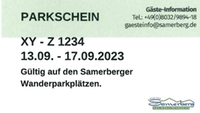 Parkschein Gästekarte Samerberg