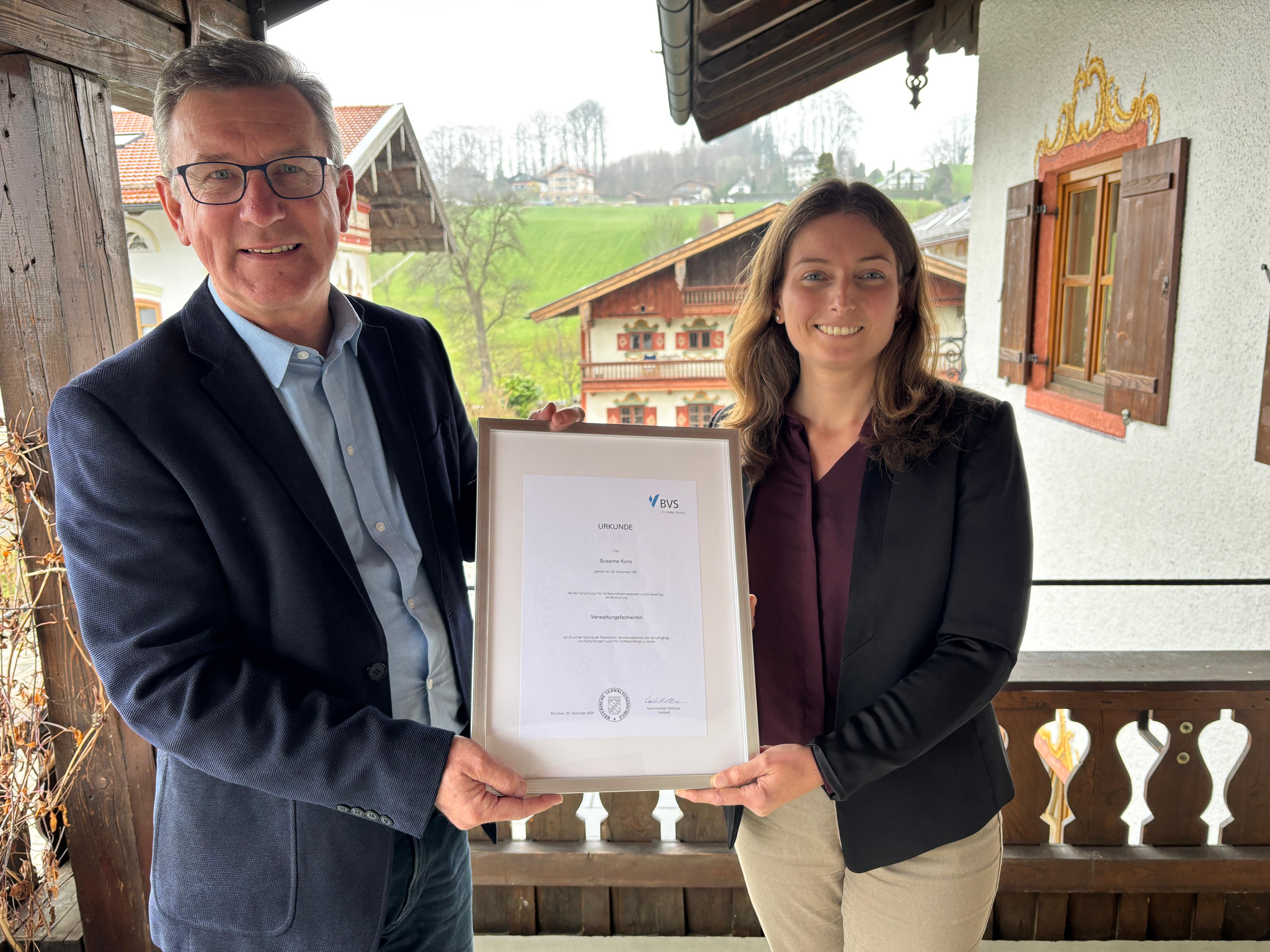 Bürgermeister Georg Huber und Susanne Kunz